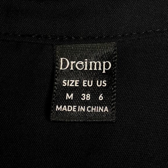 Dreimp Womens Black Button Down Shirt Size Medium Preppy Minimalist Classic - Picture 6 of 9